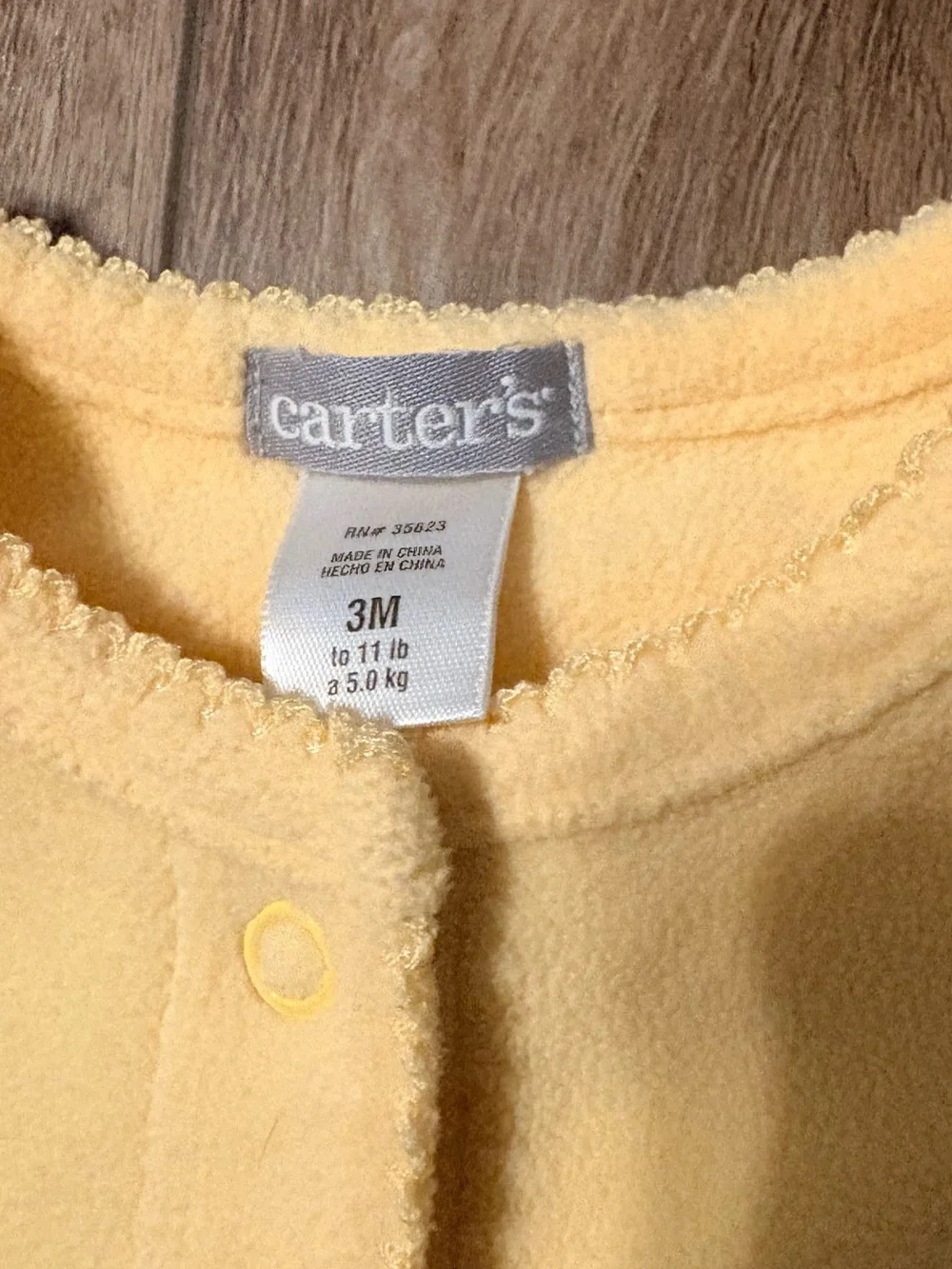 Carter's Soft Yellow Fleece Floral Footed One-Piece